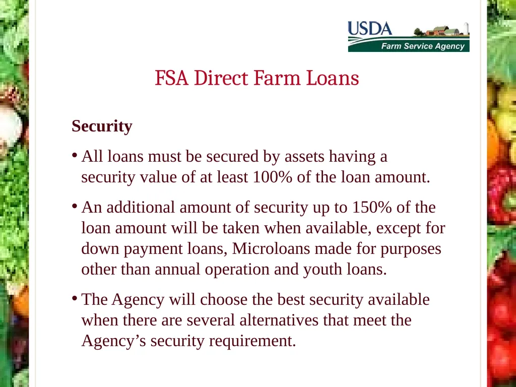 FSA Farm Loan Programs Norman Cummins USDA/FSA - slide 41 of 56