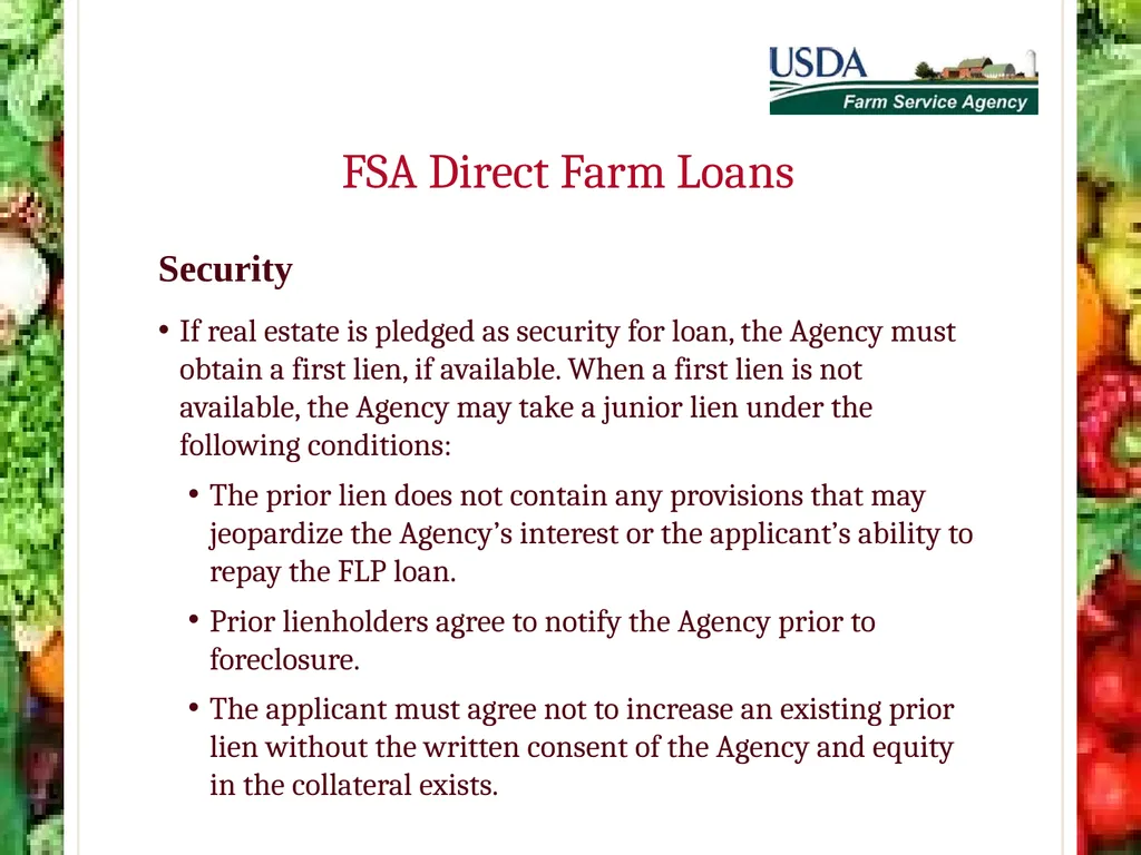 FSA Farm Loan Programs Norman Cummins USDA/FSA - slide 44 of 56