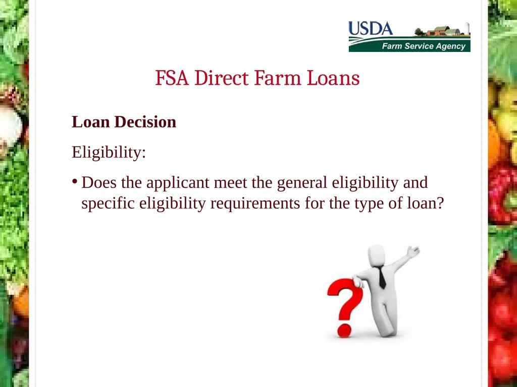 FSA Farm Loan Programs Norman Cummins USDA/FSA - slide 46 of 56