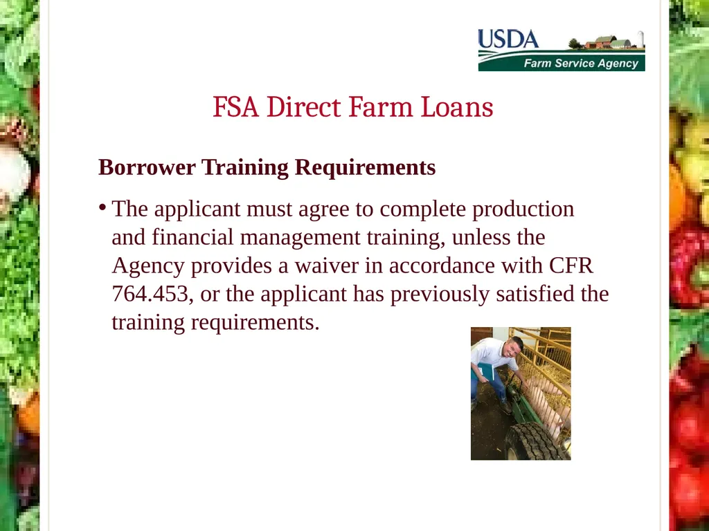 FSA Farm Loan Programs Norman Cummins USDA/FSA - slide 49 of 56