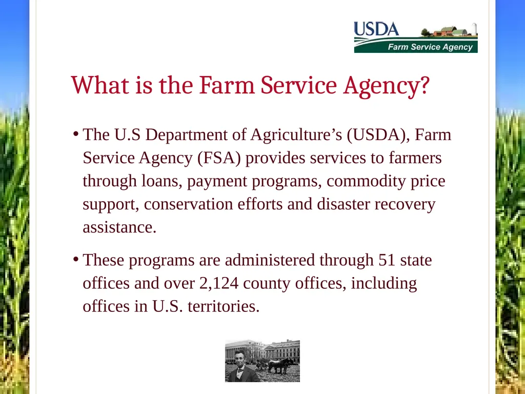 FSA Farm Loan Programs Norman Cummins USDA/FSA - slide 9 of 56