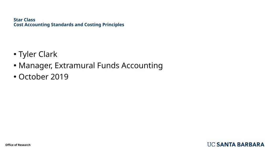 Star Class Cost Accounting Standards and Costing - slide 1 of 82