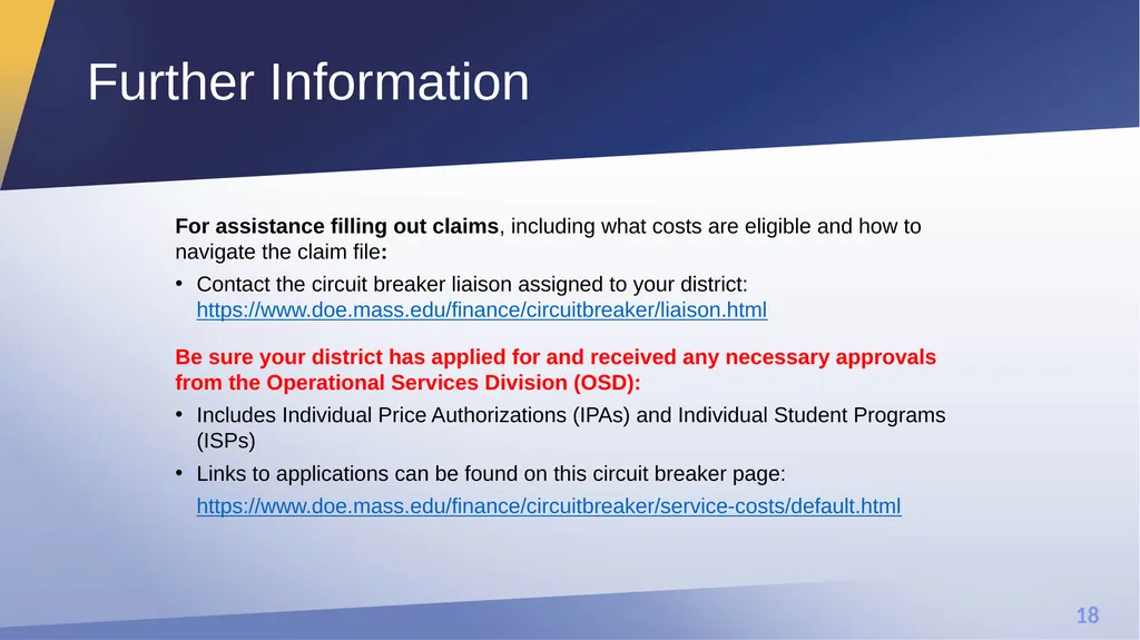 Extraordinary Relief and Reserve Relief Office of - slide 18 of 27