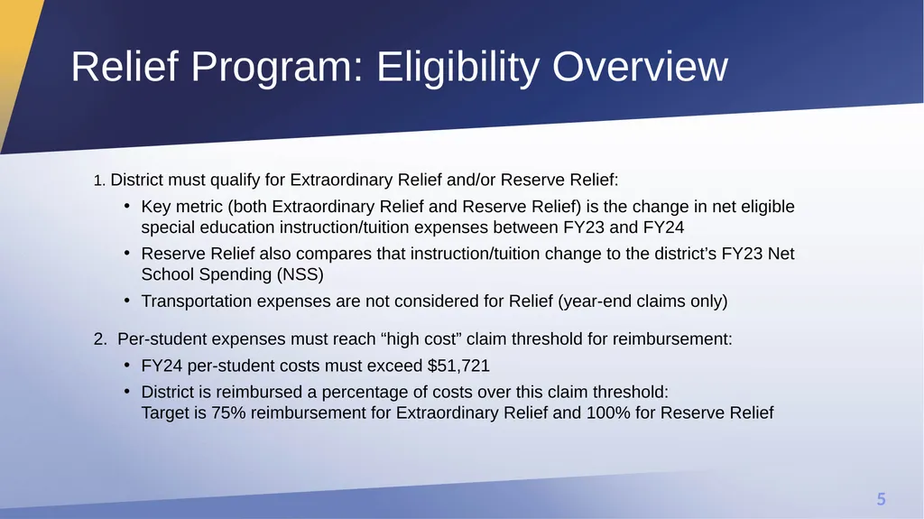 Extraordinary Relief and Reserve Relief Office of - slide 5 of 27