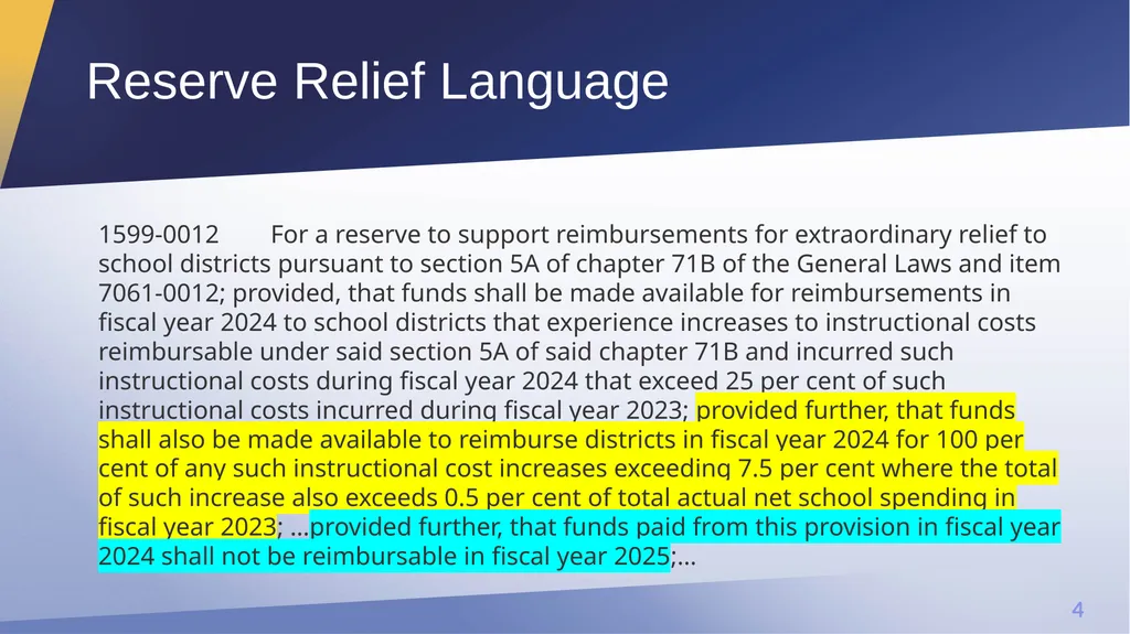 Extraordinary Relief and Reserve Relief Office of - slide 4 of 27