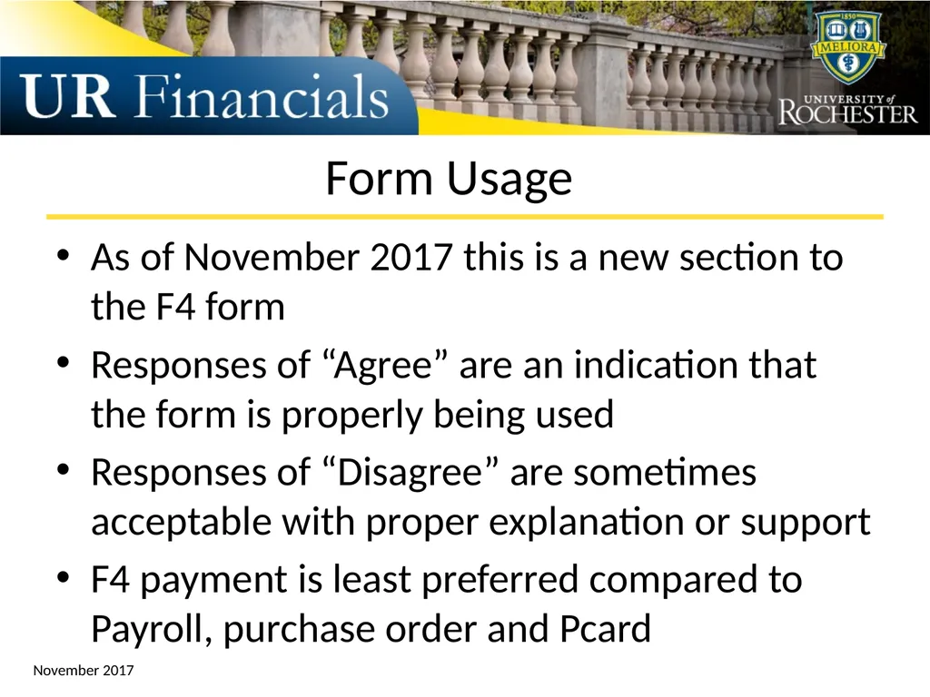 F4 Payment Request Form Training Reference - slide 4 of 18