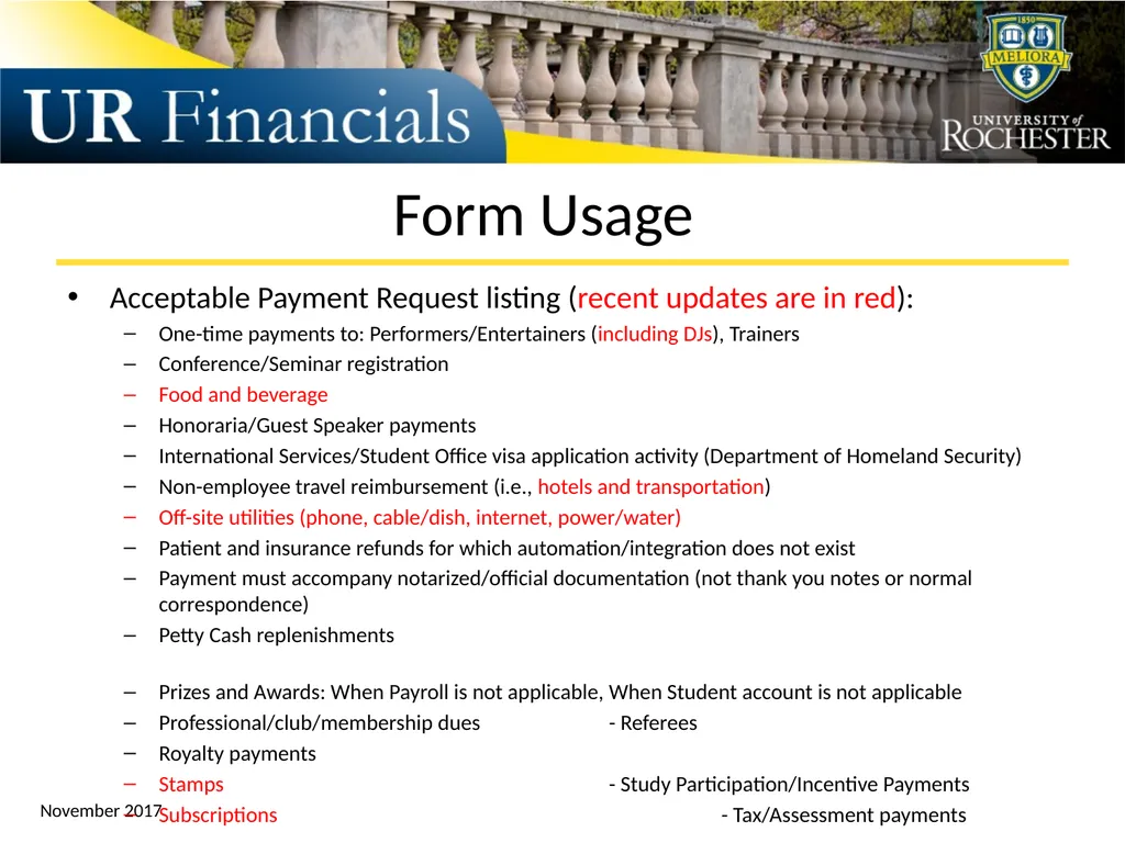 F4 Payment Request Form Training Reference - slide 8 of 18