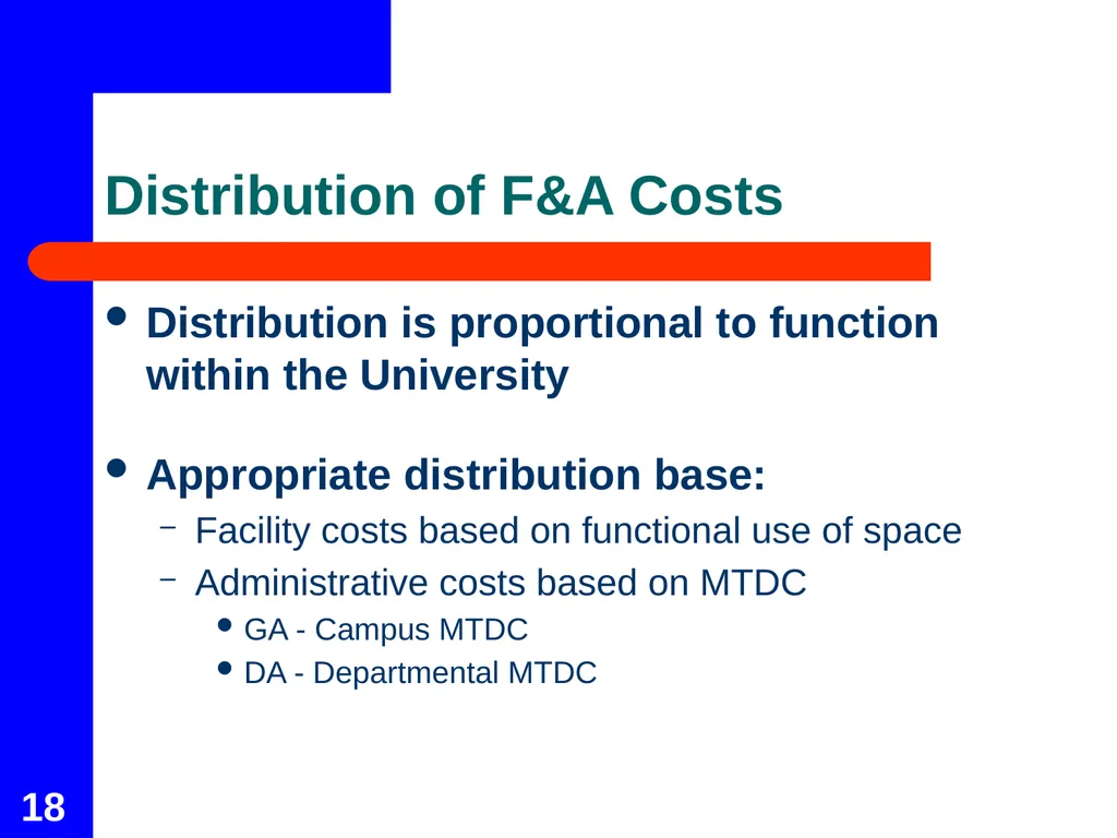 Facilities & Administrative Cost Rate Proposal - slide 18 of 21