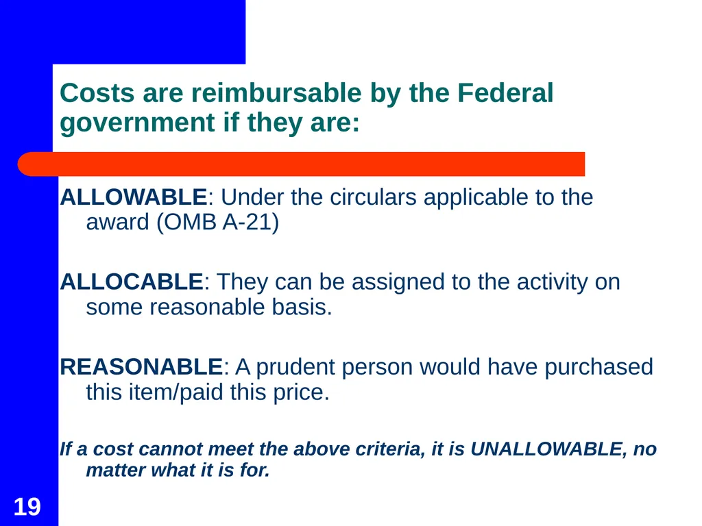 Facilities & Administrative Cost Rate Proposal - slide 19 of 21