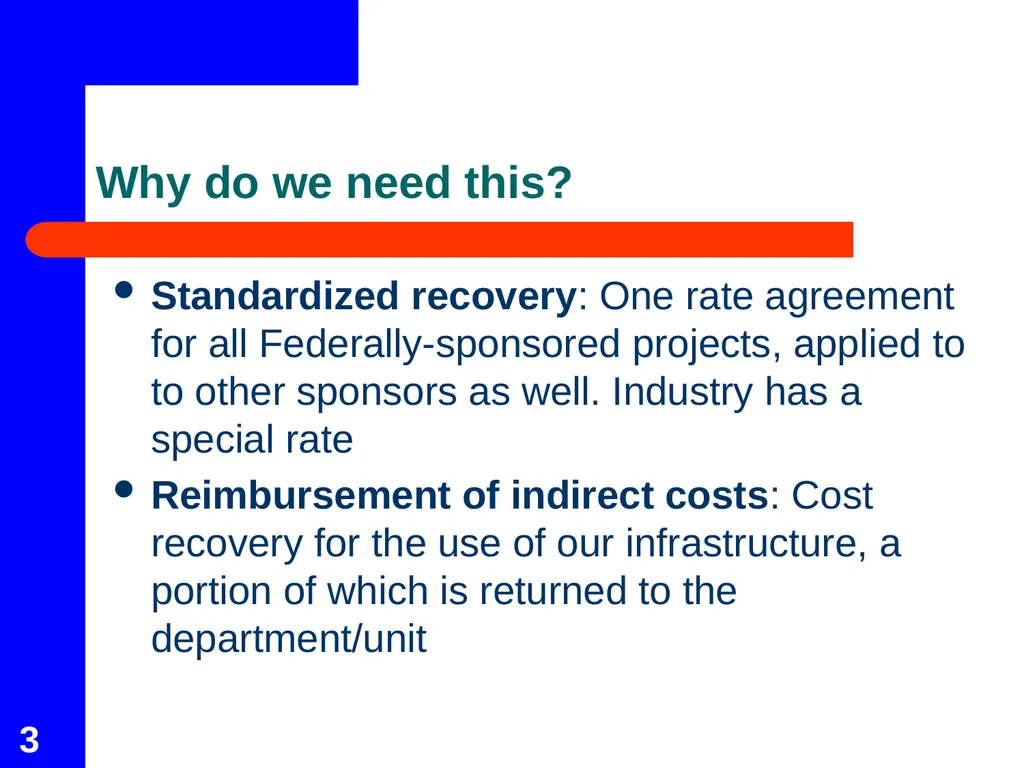 Facilities & Administrative Cost Rate Proposal - slide 3 of 21