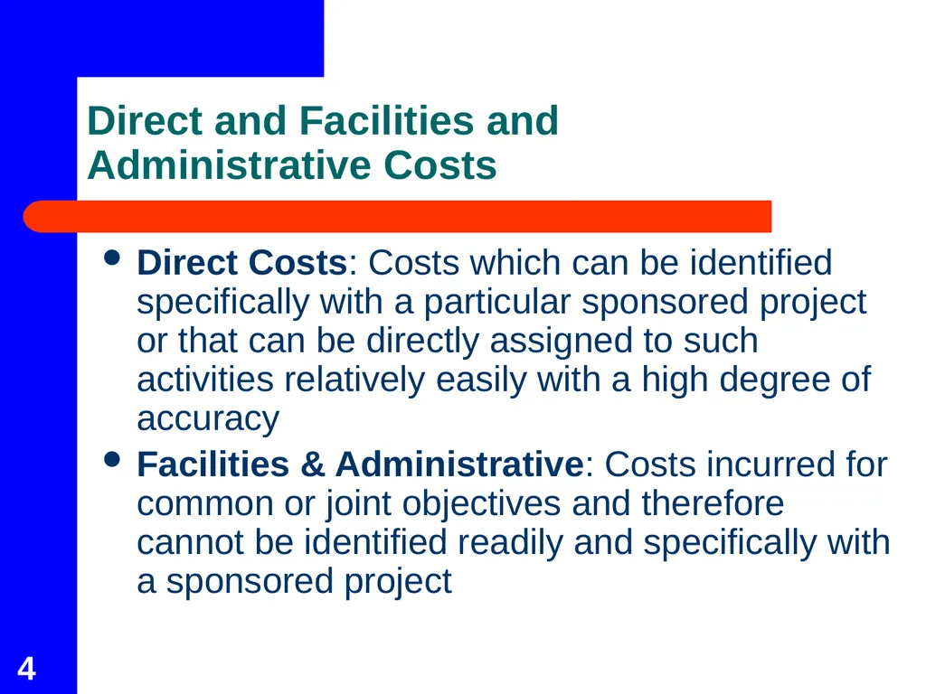 Facilities & Administrative Cost Rate Proposal - slide 4 of 21