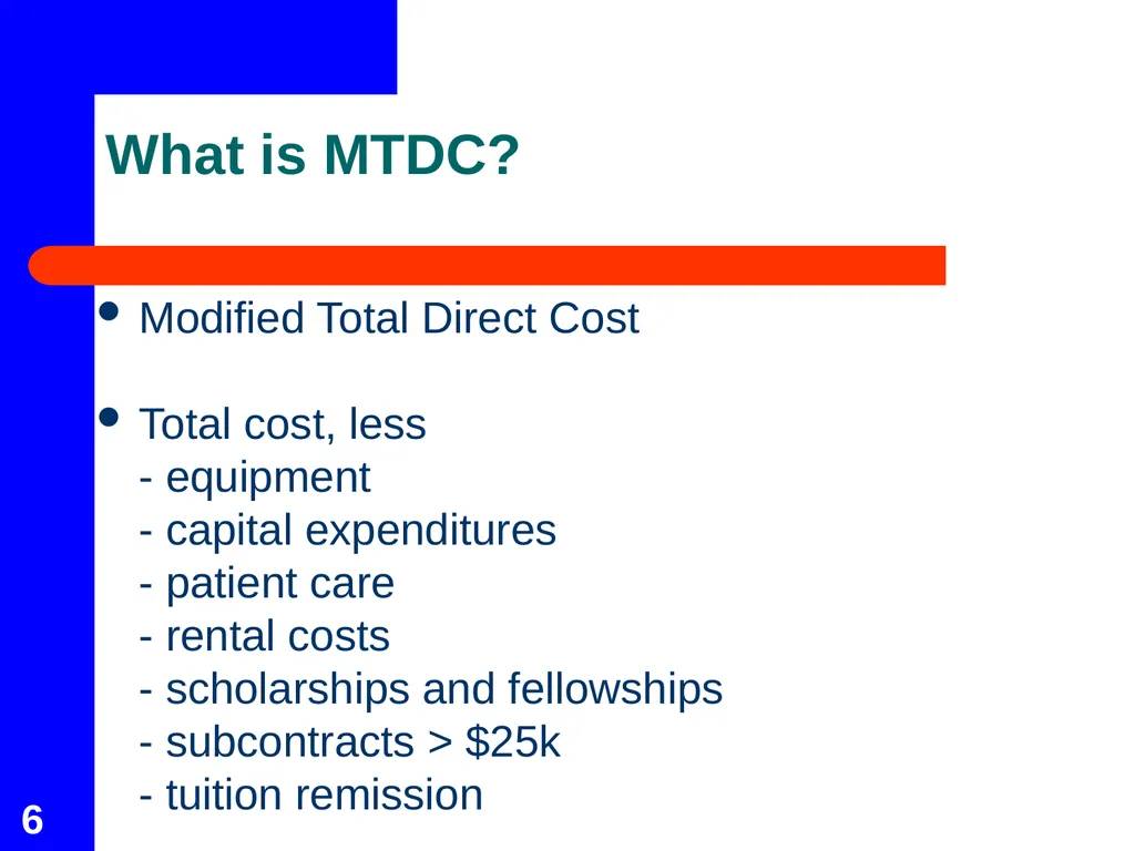 Facilities & Administrative Cost Rate Proposal - slide 6 of 21