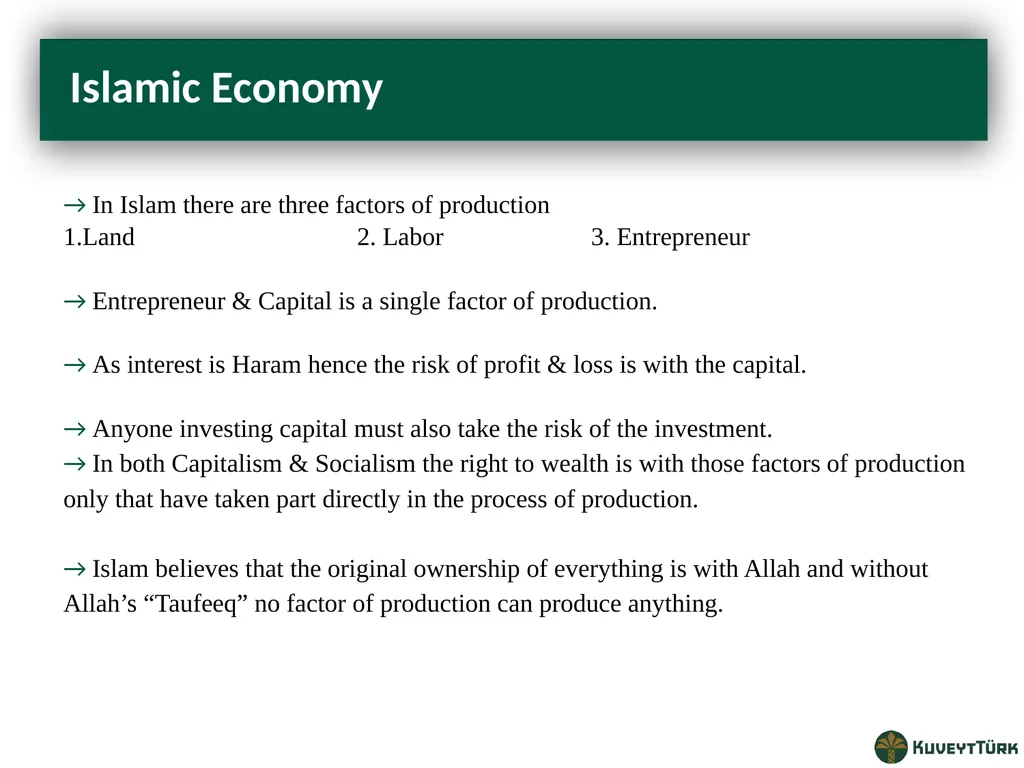 PRINCIPLES OF ISLAMIC BANKING Mustafa Dereci Group - slide 8 of 68