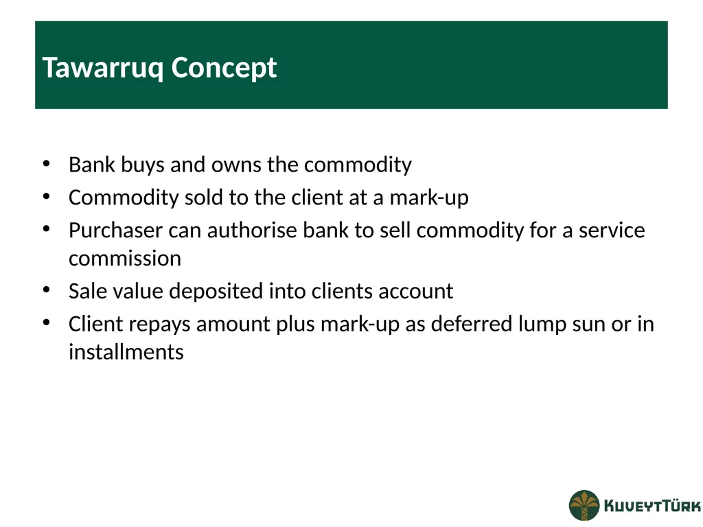 PRINCIPLES OF ISLAMIC BANKING Mustafa Dereci Group - slide 54 of 68