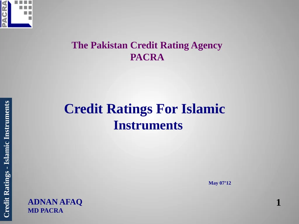The Pakistan Credit Rating Agency PACRA Credit