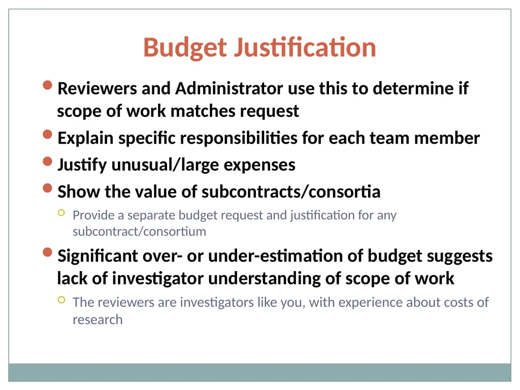 Budget Building Blocks for Investigators NIH - slide 24 of 41
