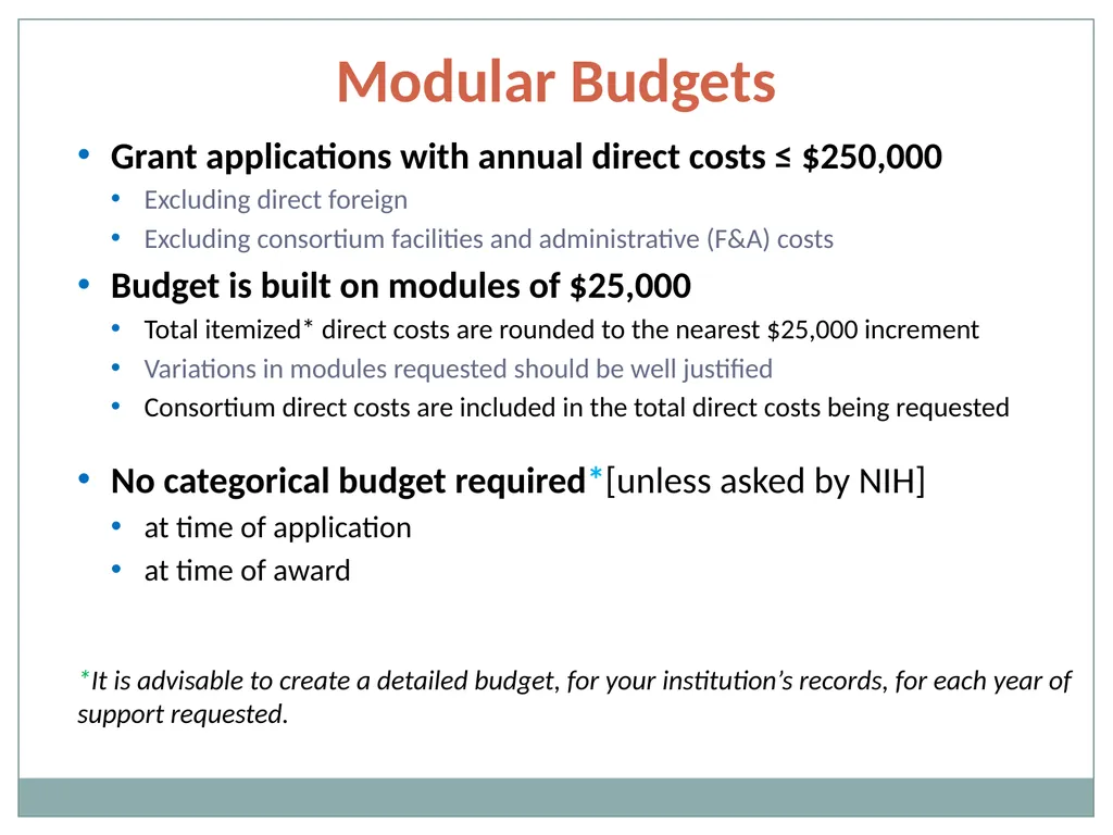 Budget Building Blocks for Investigators NIH - slide 10 of 41