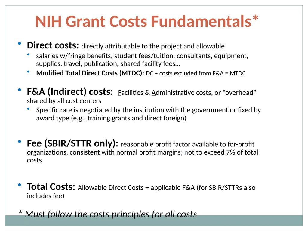 Budget Building Blocks for Investigators NIH - slide 14 of 41