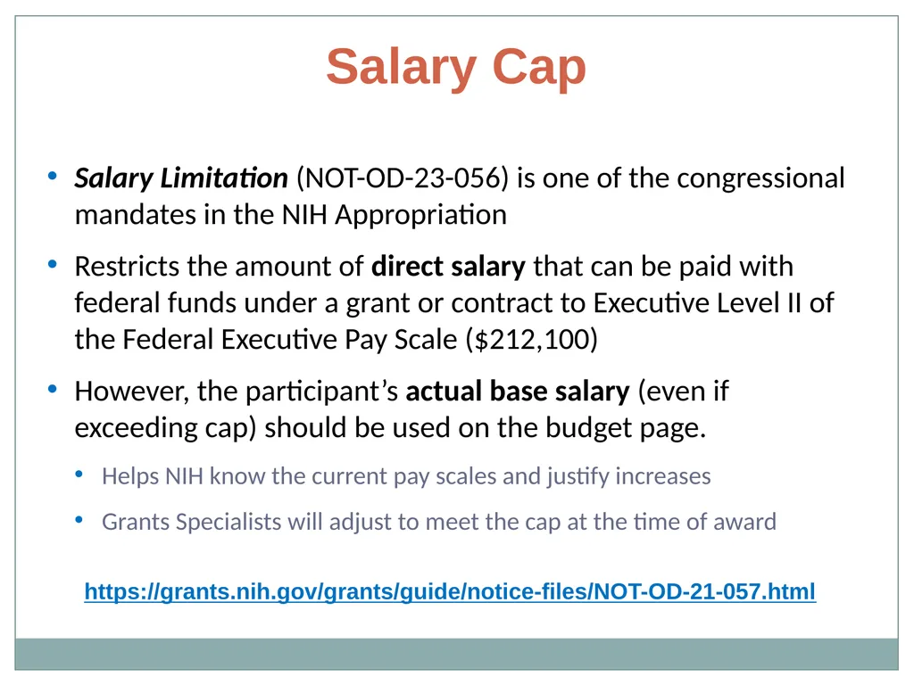Budget Building Blocks for Investigators NIH - slide 18 of 41