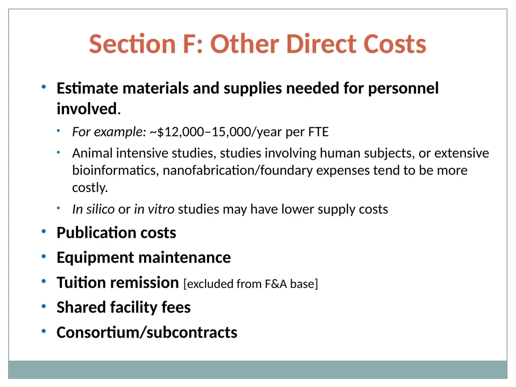 Budget Building Blocks for Investigators NIH - slide 22 of 41