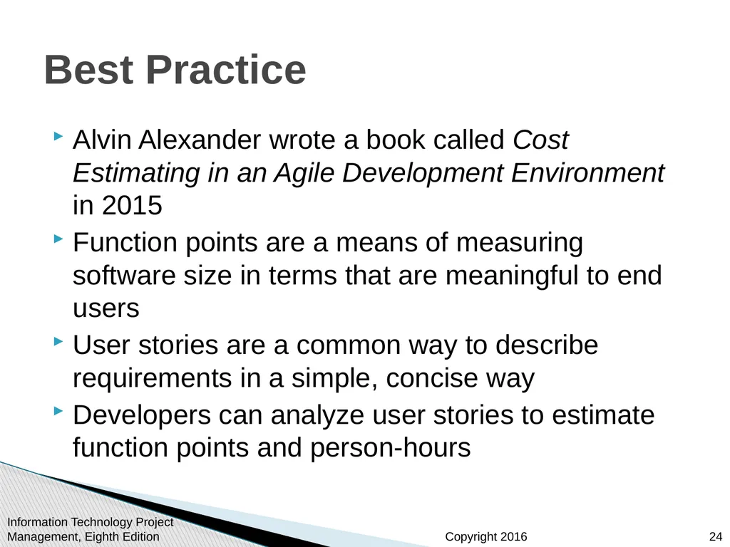 Chapter 7 Project Cost Management Information - slide 24 of 41
