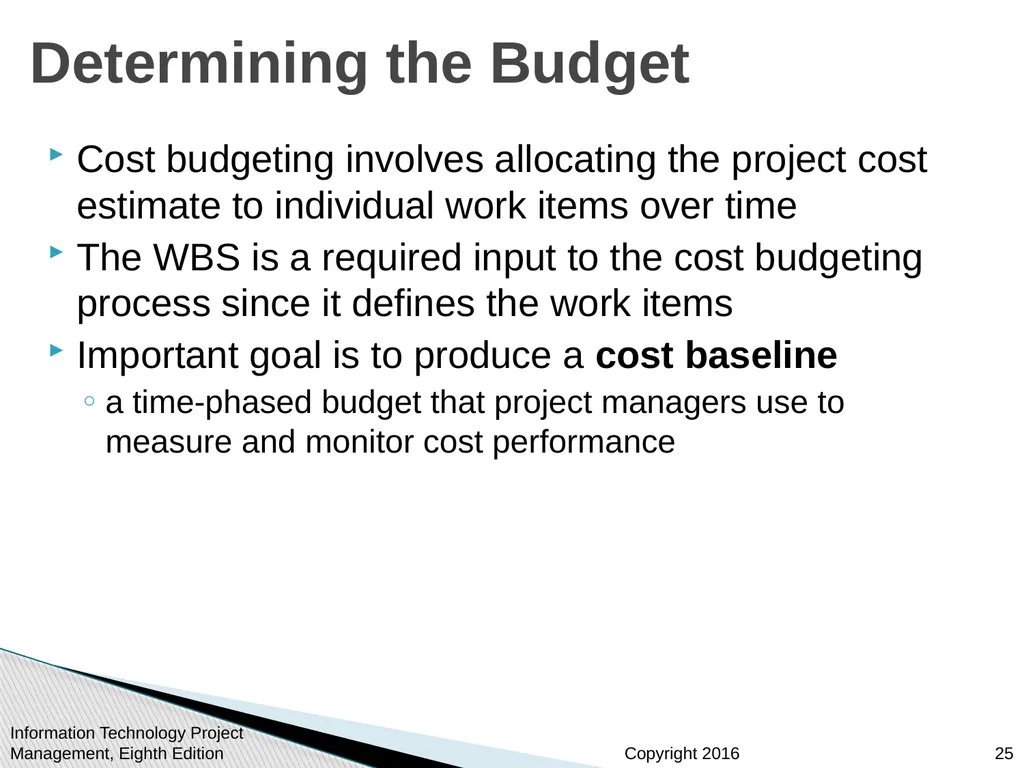 Chapter 7 Project Cost Management Information - slide 25 of 41