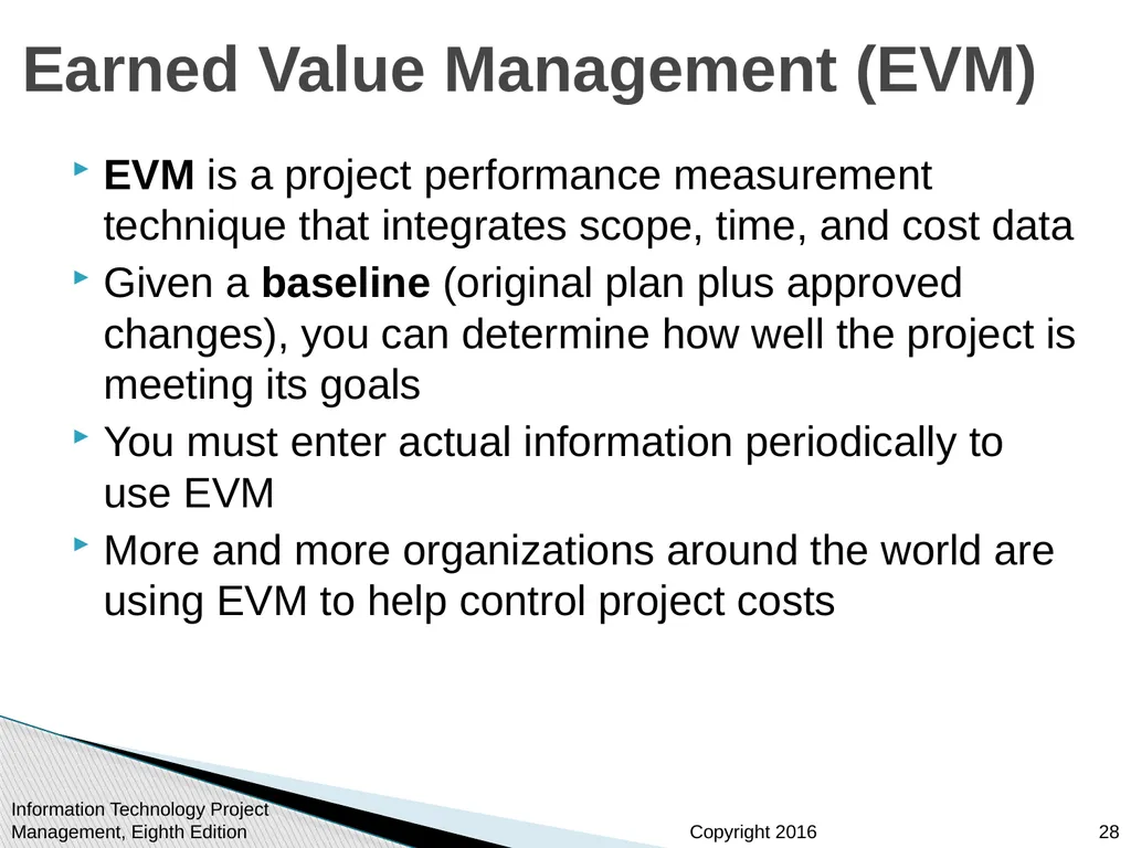 Chapter 7 Project Cost Management Information - slide 28 of 41