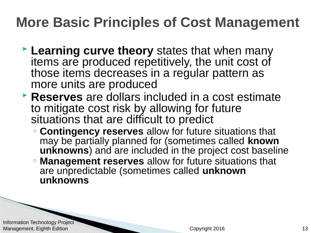 Chapter 7 Project Cost Management Information - slide 13 of 41