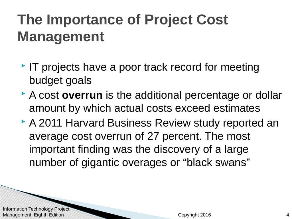 Chapter 7 Project Cost Management Information - slide 4 of 41