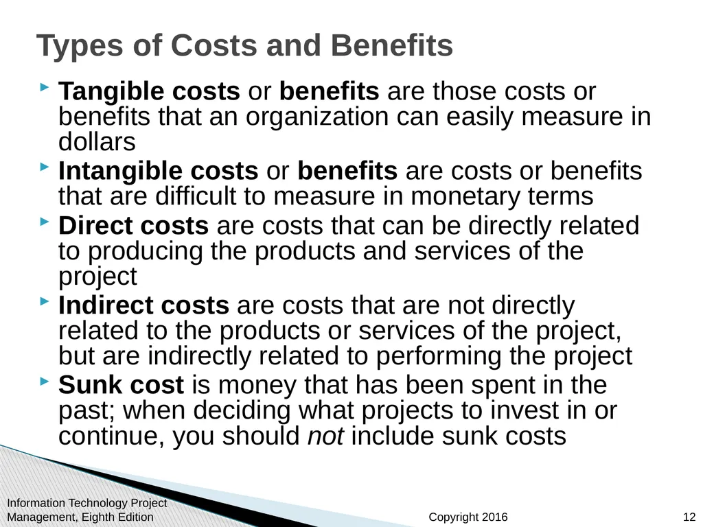 Chapter 7 Project Cost Management Information - slide 12 of 41