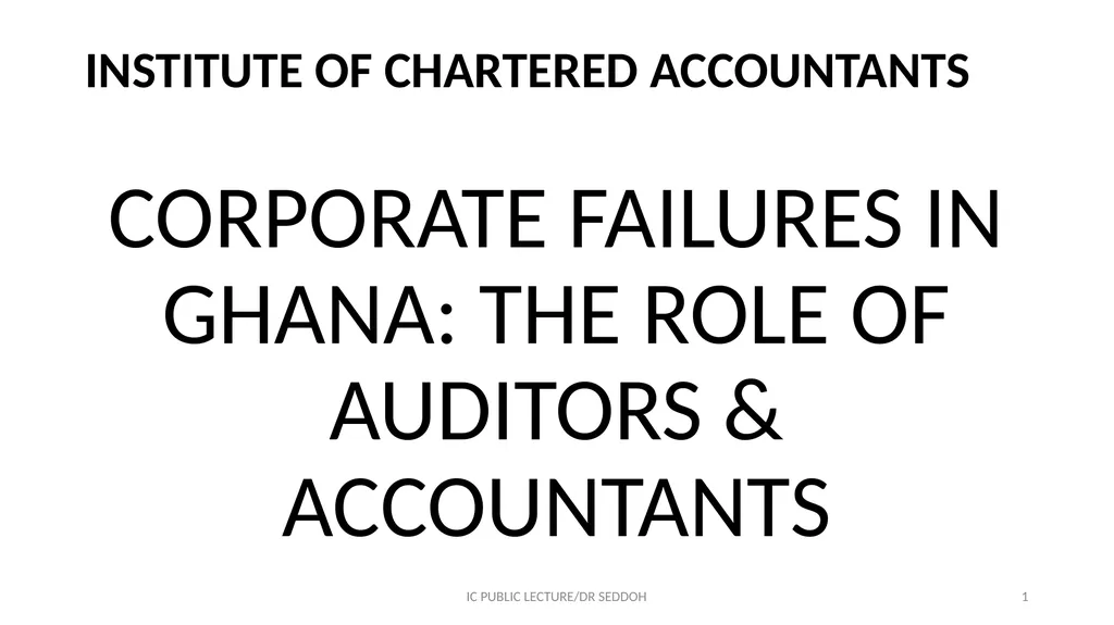 INSTITUTE OF CHARTERED ACCOUNTANTS CORPORATE - slide 1 of 32