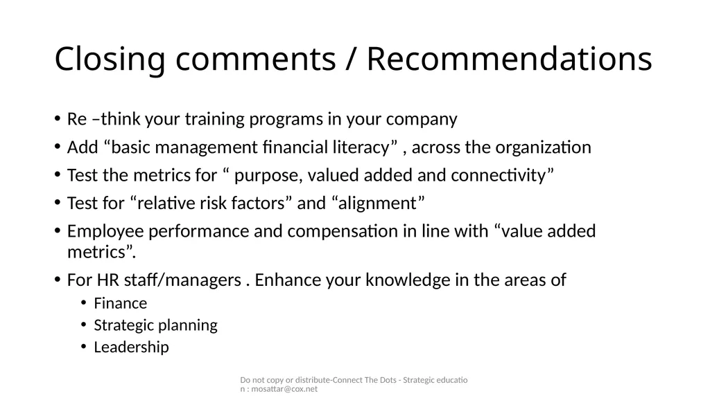 Mo Sattar Do not copy or distribute-Connect The - slide 41 of 44