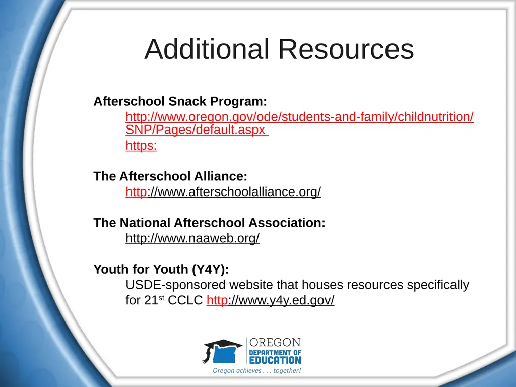 21st Century Community Learning Centers (CCLC) - slide 34 of 40