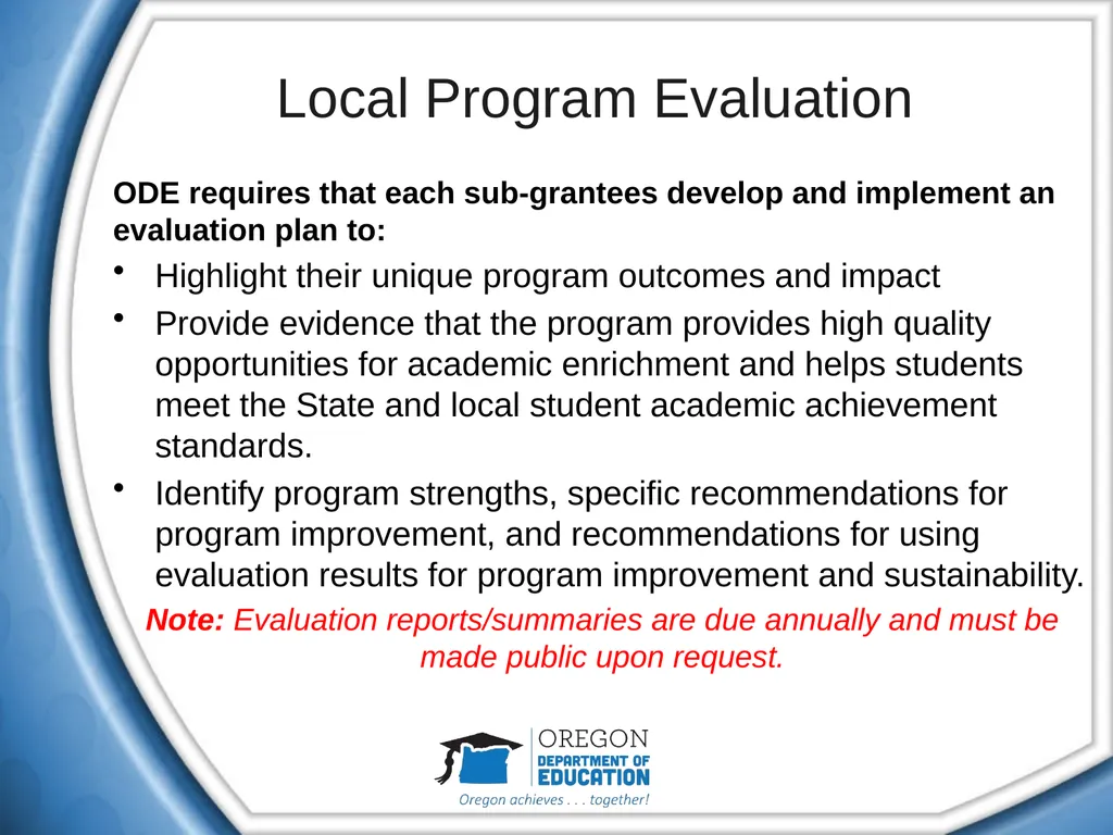 21st Century Community Learning Centers (CCLC) - slide 30 of 40