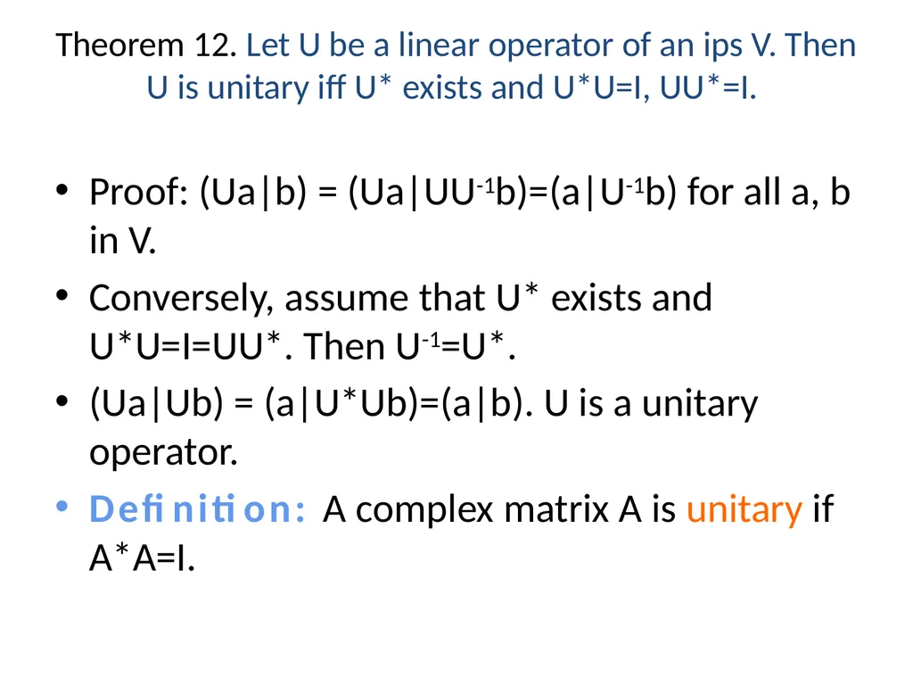 8.4. Unitary Operators Inner product preserving V, - slide 6 of 17