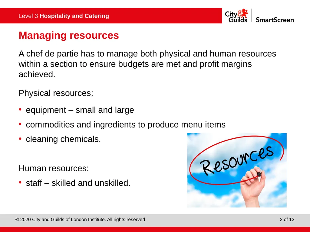 PowerPoint presentation Managing resources Unit - slide 2 of 13