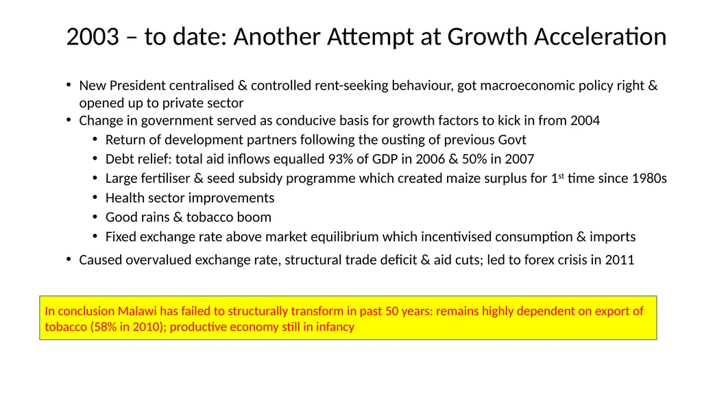 Malawi Case Study Political Economy Determinants - slide 12 of 35