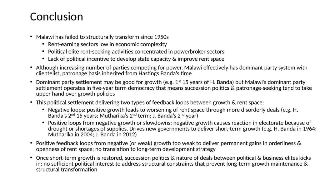 Malawi Case Study Political Economy Determinants - slide 31 of 35