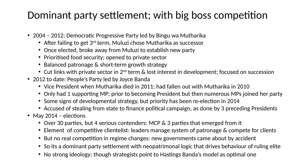 Malawi Case Study Political Economy Determinants - slide 15 of 35