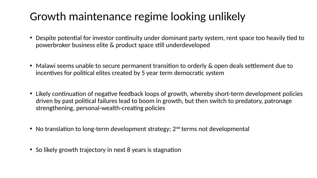 Malawi Case Study Political Economy Determinants - slide 29 of 35