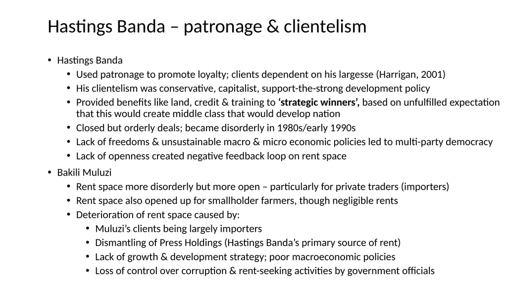 Malawi Case Study Political Economy Determinants - slide 17 of 35