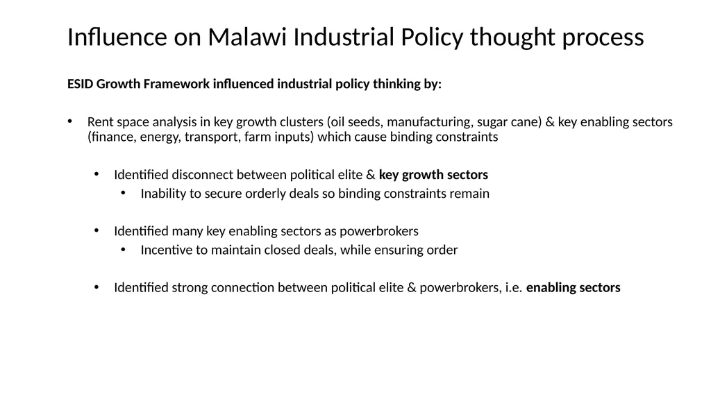 Malawi Case Study Political Economy Determinants - slide 32 of 35