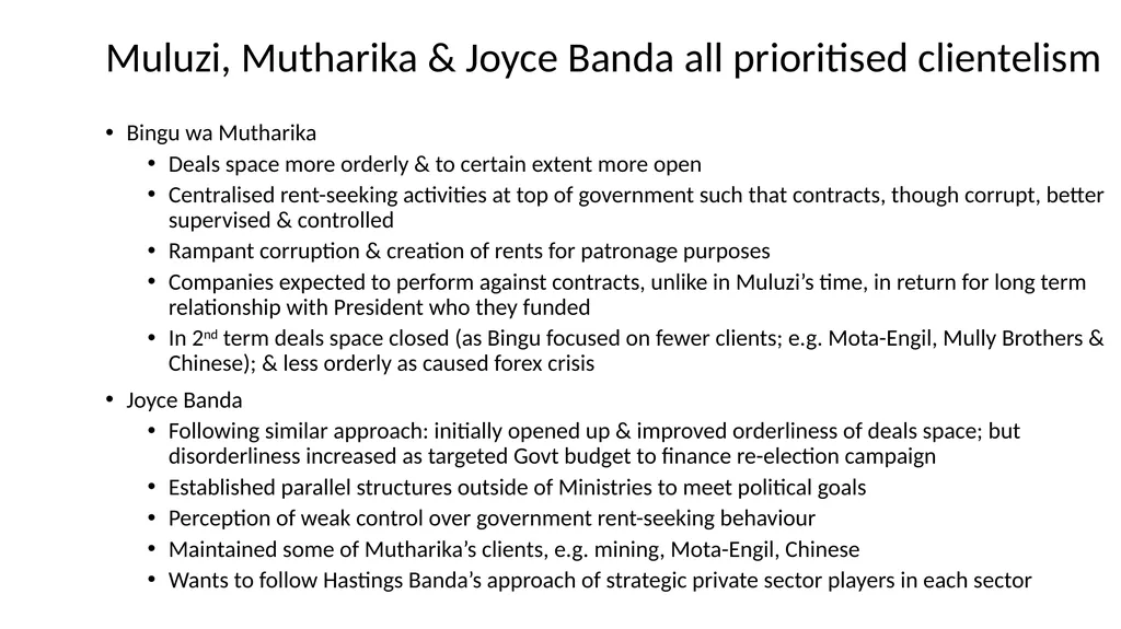 Malawi Case Study Political Economy Determinants - slide 18 of 35