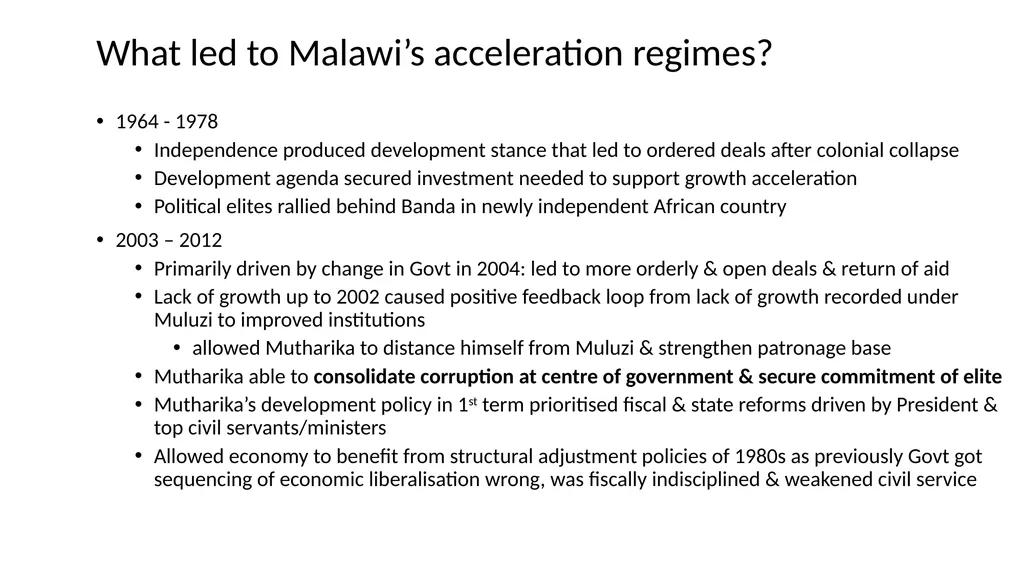 Malawi Case Study Political Economy Determinants - slide 24 of 35