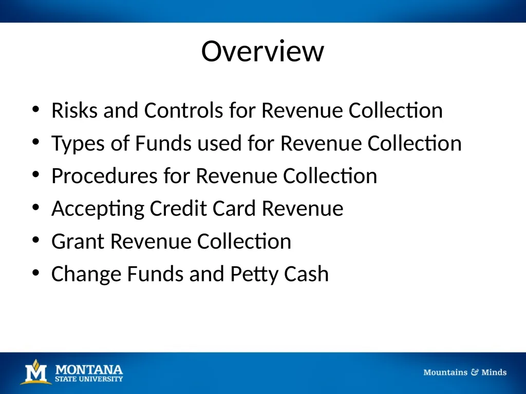 Revenue Collection January 14, 2020 Overview Risks - slide 2 of 34
