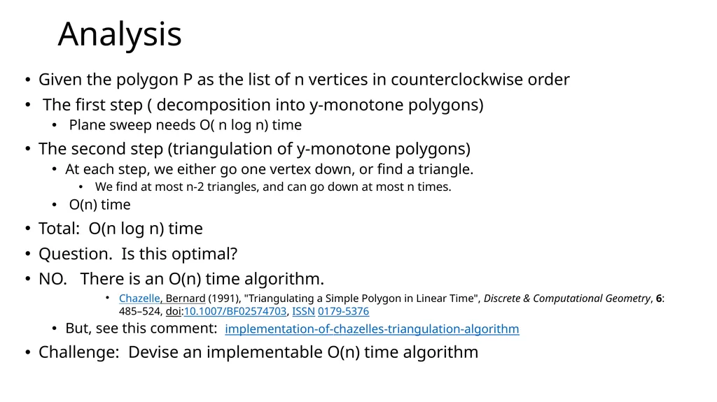 Triangulation of a polygon A typical computational - slide 12 of 14