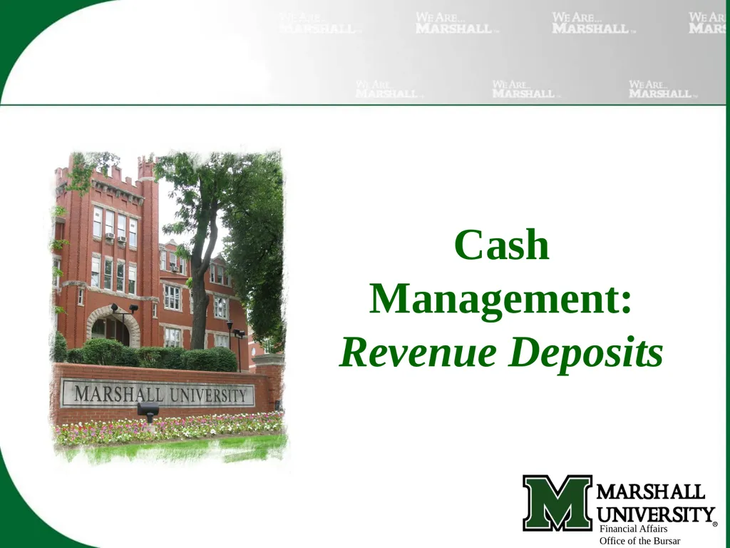 Cash Management: Revenue Deposits Financial