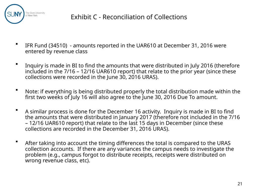 Uniform Revenue Accounting System (URAS) Training - slide 21 of 30