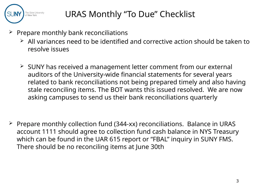 Uniform Revenue Accounting System (URAS) Training - slide 3 of 30