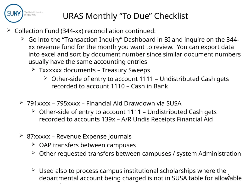 Uniform Revenue Accounting System (URAS) Training - slide 5 of 30